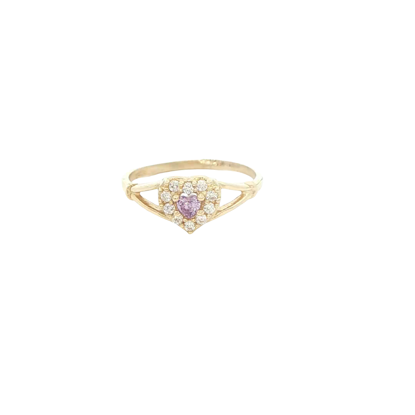 14 KARAT RING SIZE 7.5 WEIGHT: 1.8G : CZ HEART LAV