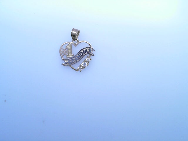 PENDANT 14K Grandma #1 1.1g CzHeart 2TONE