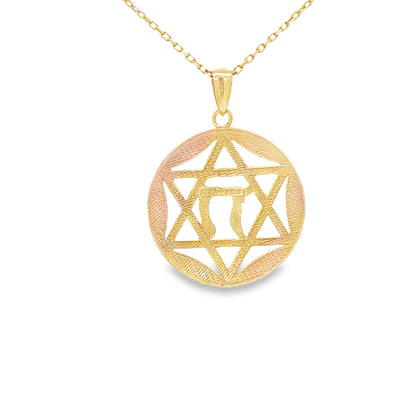 PENDANT 14KP 2.5G STAR OF DAVID 2TONE