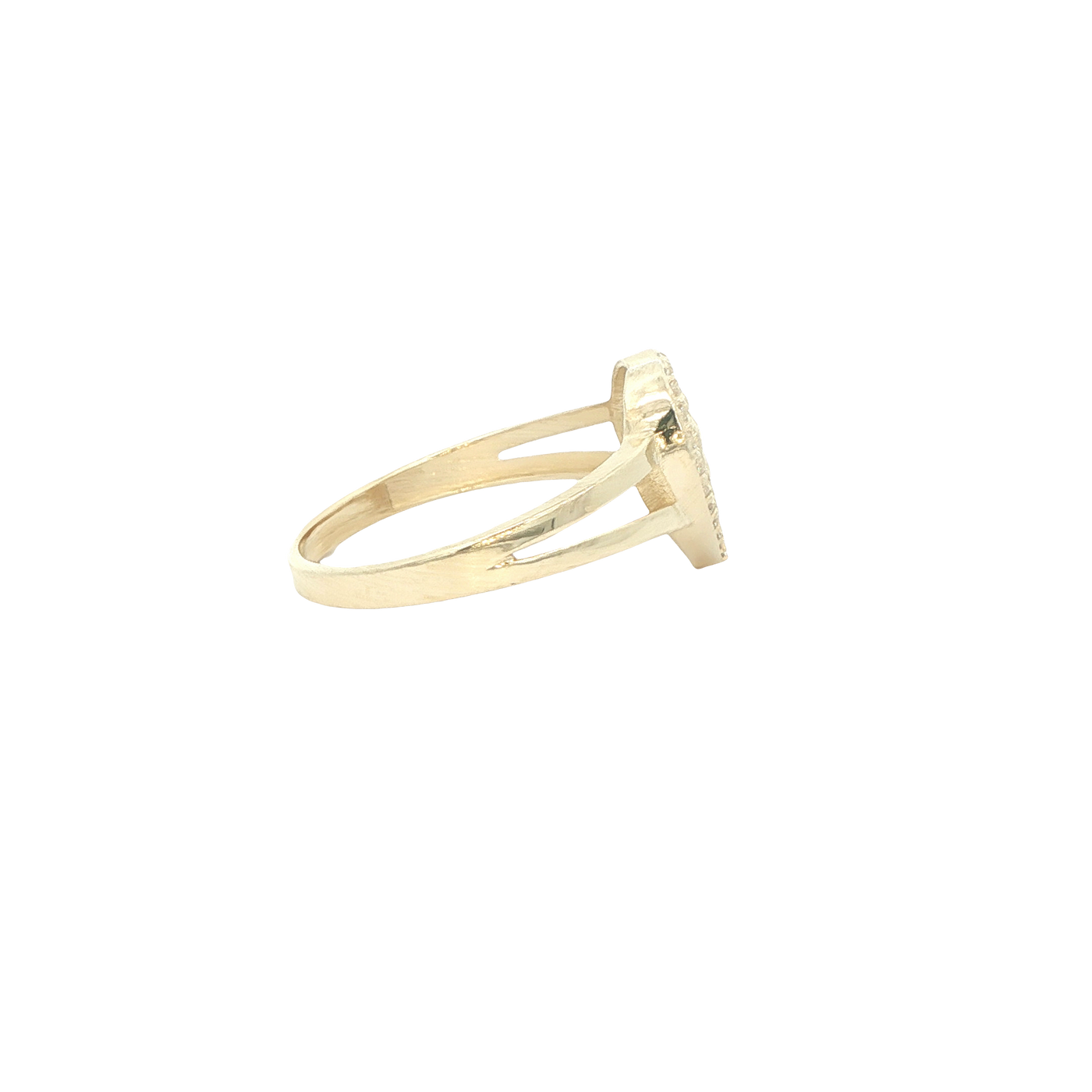 14 KARAT RING SIZE 8.25 WEIGHT: 2.1G : CZ HEART GU