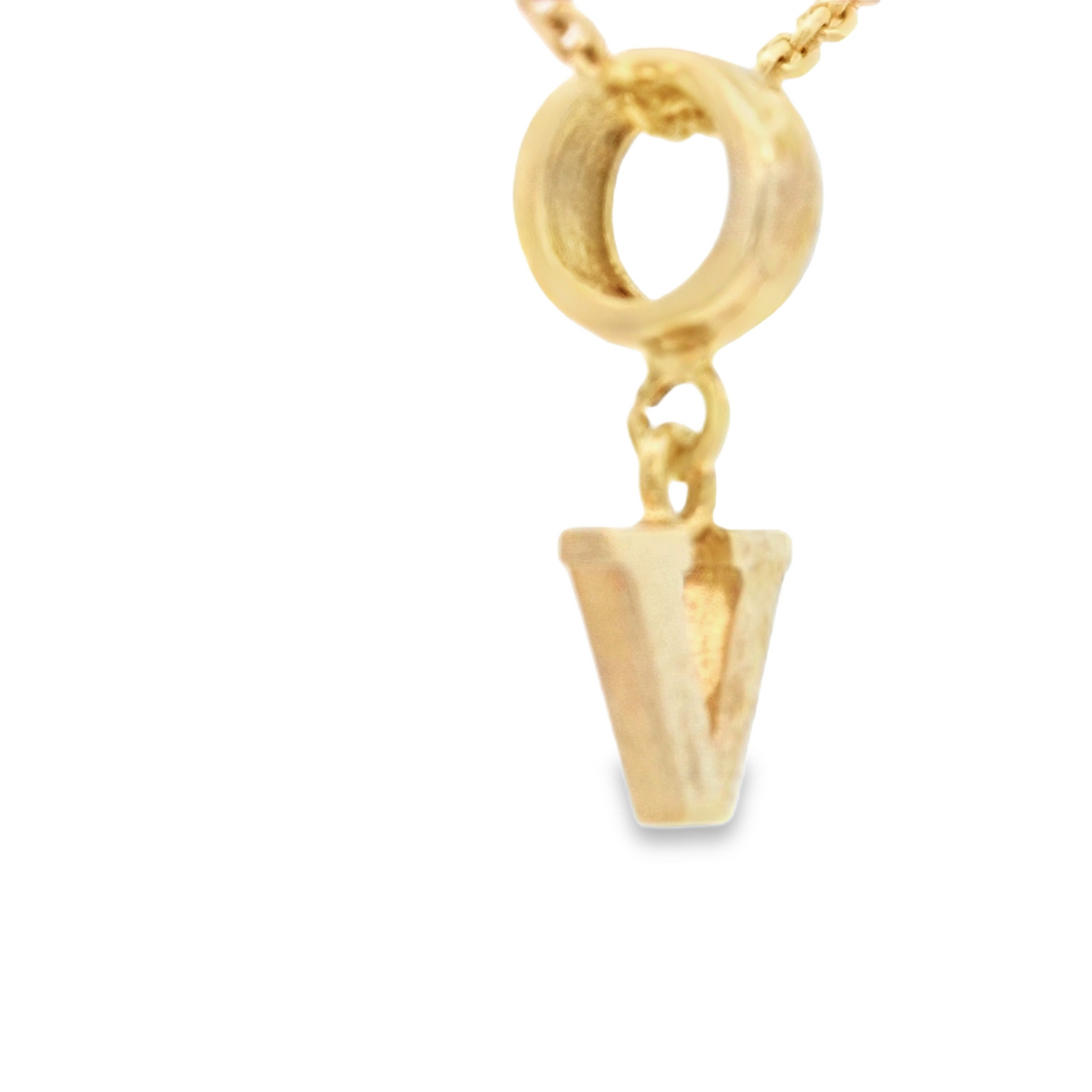 PENDANT 14K V Letter Bail Ring