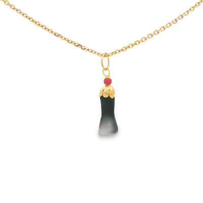 14K Azabache Hand Coral 12mm