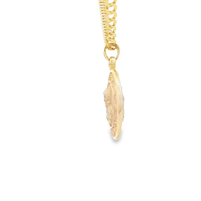 PENDANT 14K 2.0G DOUBLE SIDED JESUS FACE GUADALUPE