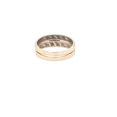 14K WEDDING BAND DIAMOND LEAF SIZE 5