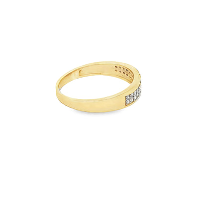 14 KARAT RING SIZE 9.5 WEIGHT: 3.1G : 4.6MM CZ HAL