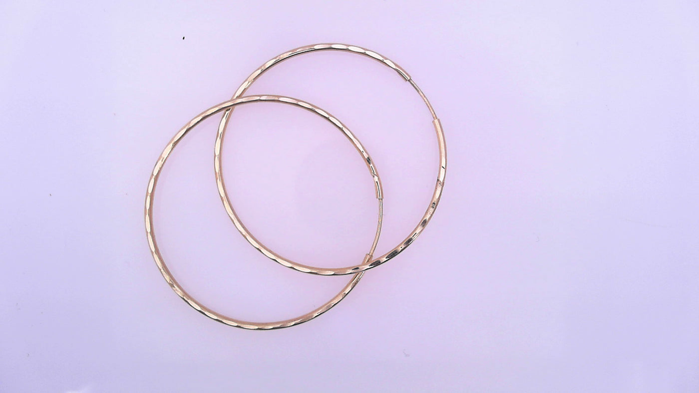 EARRINGS 14 KARAT MEDIUM HOOP EARRINGS WEIGHT: 1.7