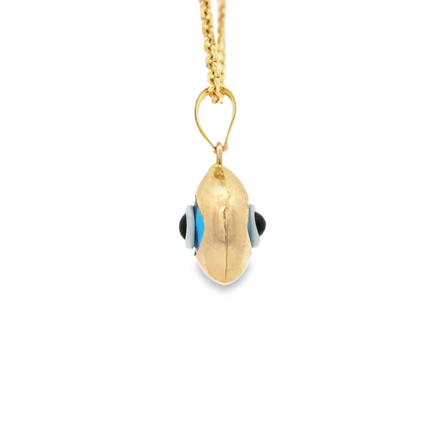 PENDANT 14K PENDANT EVIL EYE POLISHED OJO SANTA LUCIA