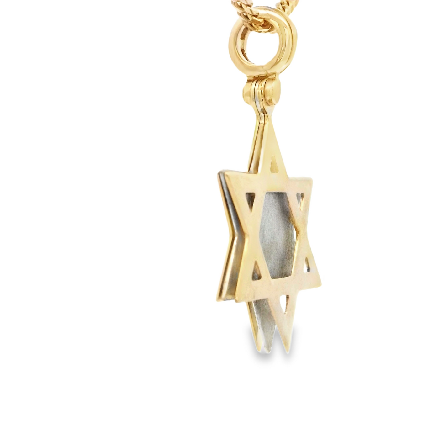14K PENDANT 4.5G STAR DAVID 2TONE OM 3 SLIDERS