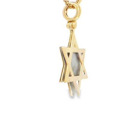14K PENDANT 4.5G STAR DAVID 2TONE OM 3 SLIDERS
