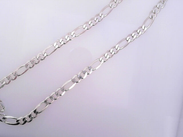 .925 STERLING SILVER FIGARO CHAIN 22" WEIGHT: 16.0