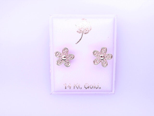 14 KARAT STUD EARRINGS WEIGHT: 0.8G : 5MM CZ CLEAR
