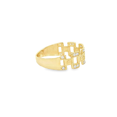 14 KARAT RING SIZE 10.5 WEIGHT: 2.3G : 6.9MM CZ OP