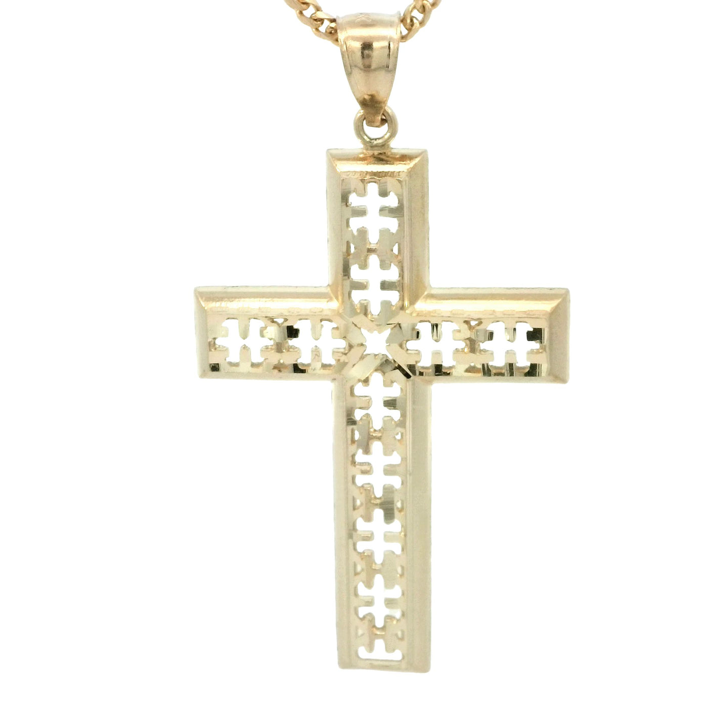 DIAMOND CUT PENDANT 14 KARAT WEIGHT: 3.7G CROSS