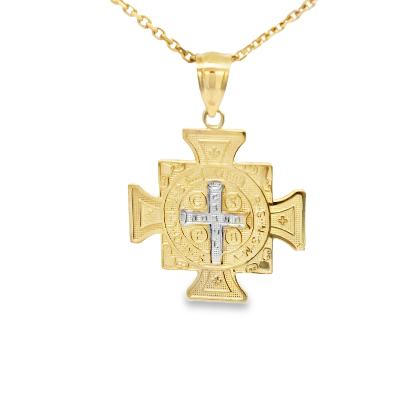 PENDENT14KP 1.9G SAINT SAINT BENEDICT CROSS MEDAL