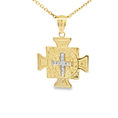 PENDENT14KP 1.9G SAINT SAINT BENEDICT CROSS MEDAL