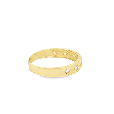 14 KARAT RING SIZE 10.5 WEIGHT: 1.9G : 4.1MM CZ 7