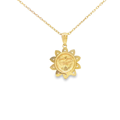14K PENDANT CZ SUN WITH FACE