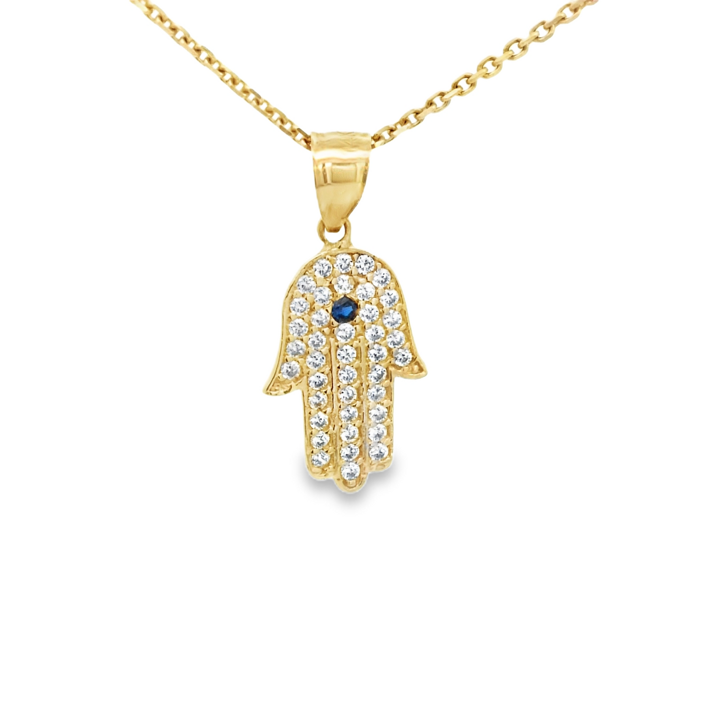 14 KARAT CHARM CZ HANSMA BLUE CENTER