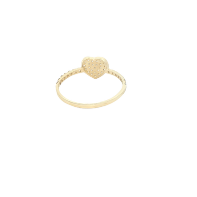 14 KARAT RING SIZE 8.25 WEIGHT: 1.4G : CZ HEART CL