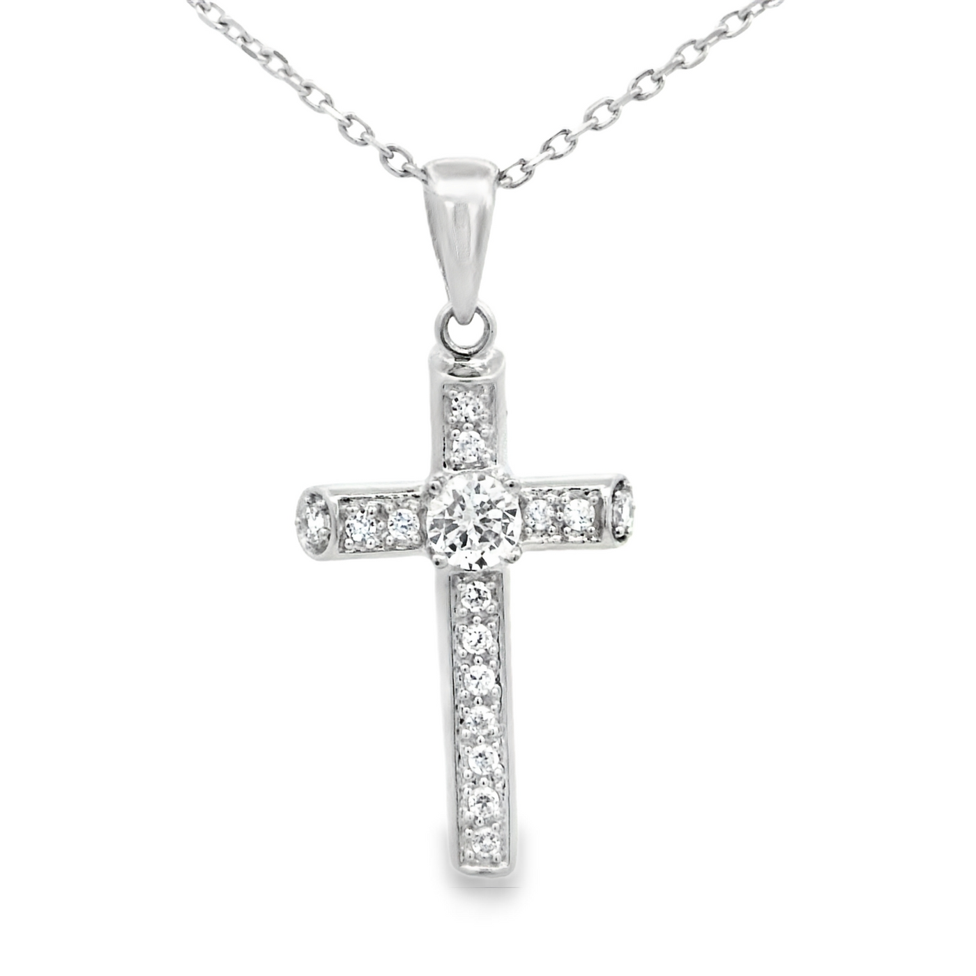 14K PENDENT WHITE 2.9G  CROSS XZ