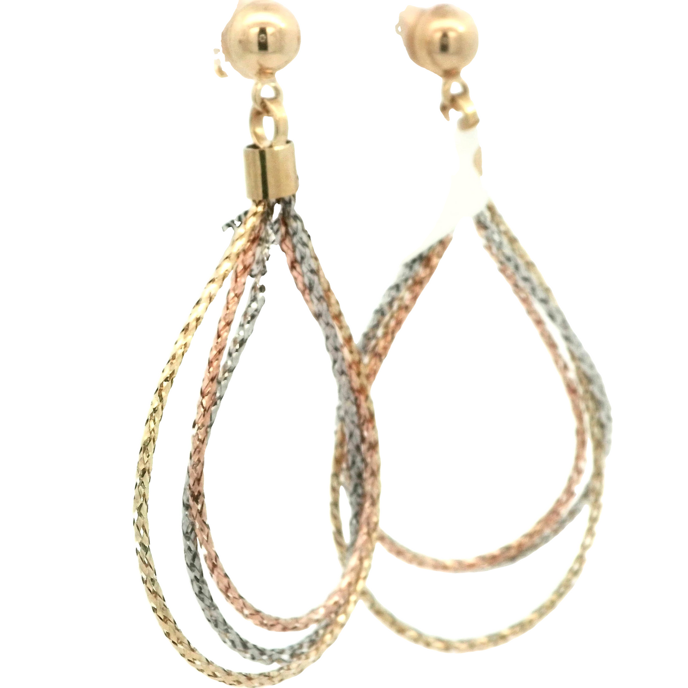 14K DC OVAL DROP EARRINGS