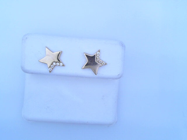 EARRING 14KE 1.2G STAR STUD CZ STAR