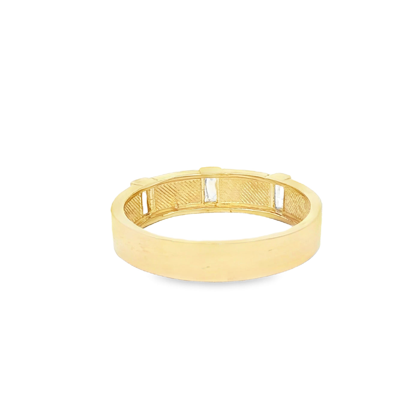 14 KARAT RING SIZE 10 WEIGHT: 4.5G : 5.1MM CZ  GRE
