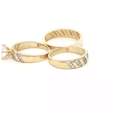 14 KARAT RING SIZE 7.5 WEIGHT: 3.1G : 4.5MM CZ SOL