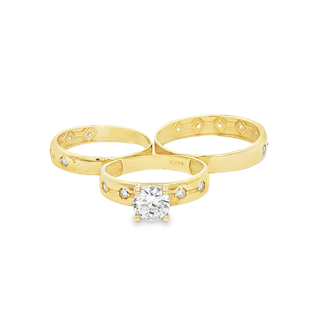 14 KARAT RING SIZE 10.5 WEIGHT: 1.9G : 4.1MM CZ 7