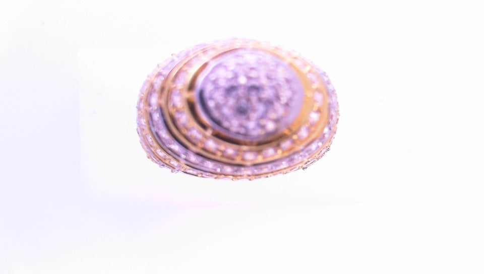 14 KARAT RING SIZE 9 WEIGHT: 9.4G : CZ HIGH DOME