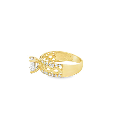 14 KARAT RING SIZE 7.75 WEIGHT: 2.7G : 5.8MM CZ MO