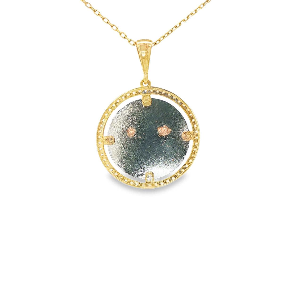 14K PENDENT 2.4G MEDALLION CZ STAR OF DAVID SUNBUR