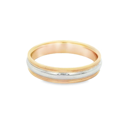 14KR Band Two-tone Miligrain Ring