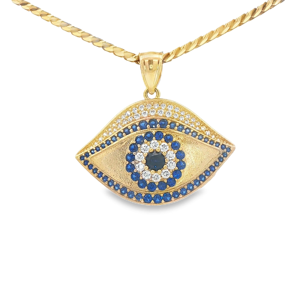 PENDANT 14KP Eye Blue Cz 4.5g Blue Cz