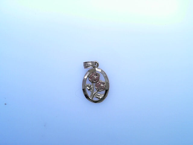 PENDANT 14K 1.3G PENDANT 2TONE ROSES OVAL