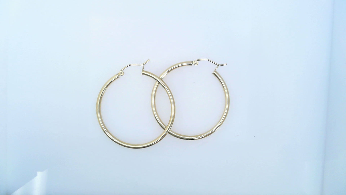 EARRINGS 14 KARAT MEDIUM HOOP EARRINGS WEIGHT: 2.1