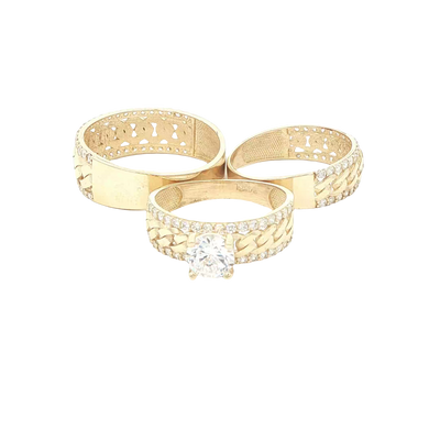 14 KARAT RING SIZE 7.5 WEIGHT: 2.0G : 5.8MM CZ CHA