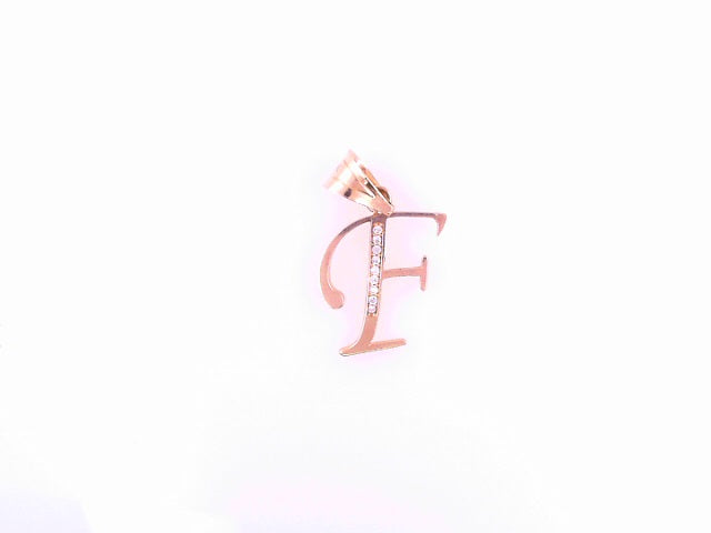 PENDANT 14K 1.4G LETTER F CZ