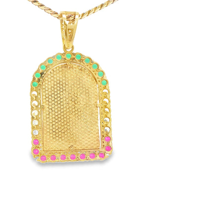 14KP 7.7G SAINT CZ ST JUDE PLAQUE MULT COLOR