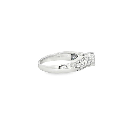 RING 18K WHITE #6.5 ENGAGEMENT DIAMOND PRINCESS