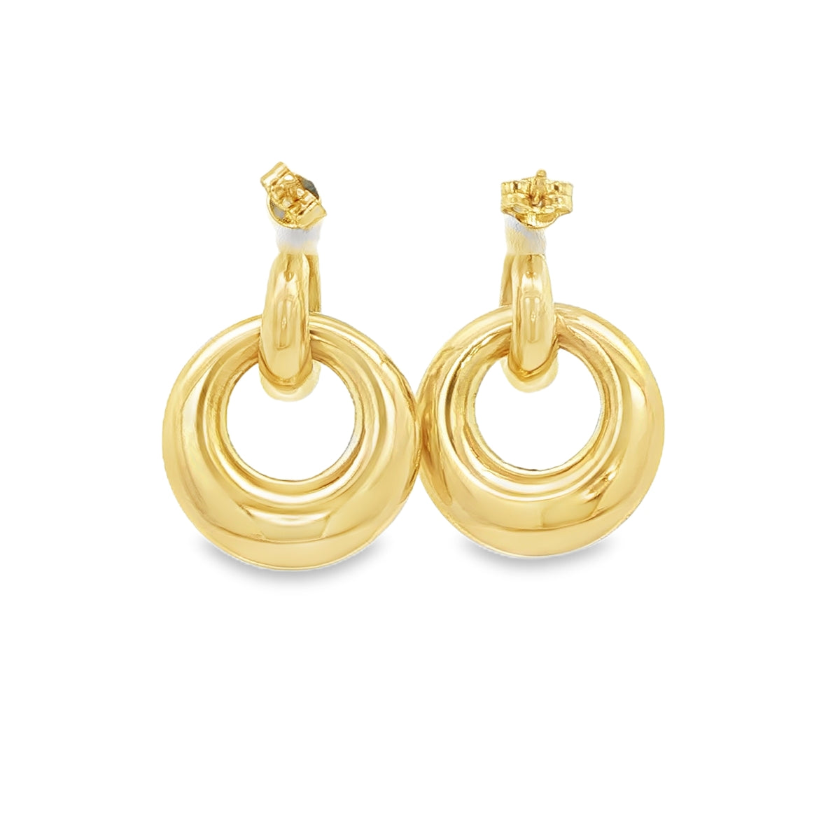 14 KARAT STUD EARRINGS ROUND DANGLES