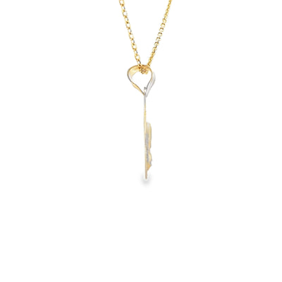 PENDANT 14K Sagrado Corazon TriGold Tear