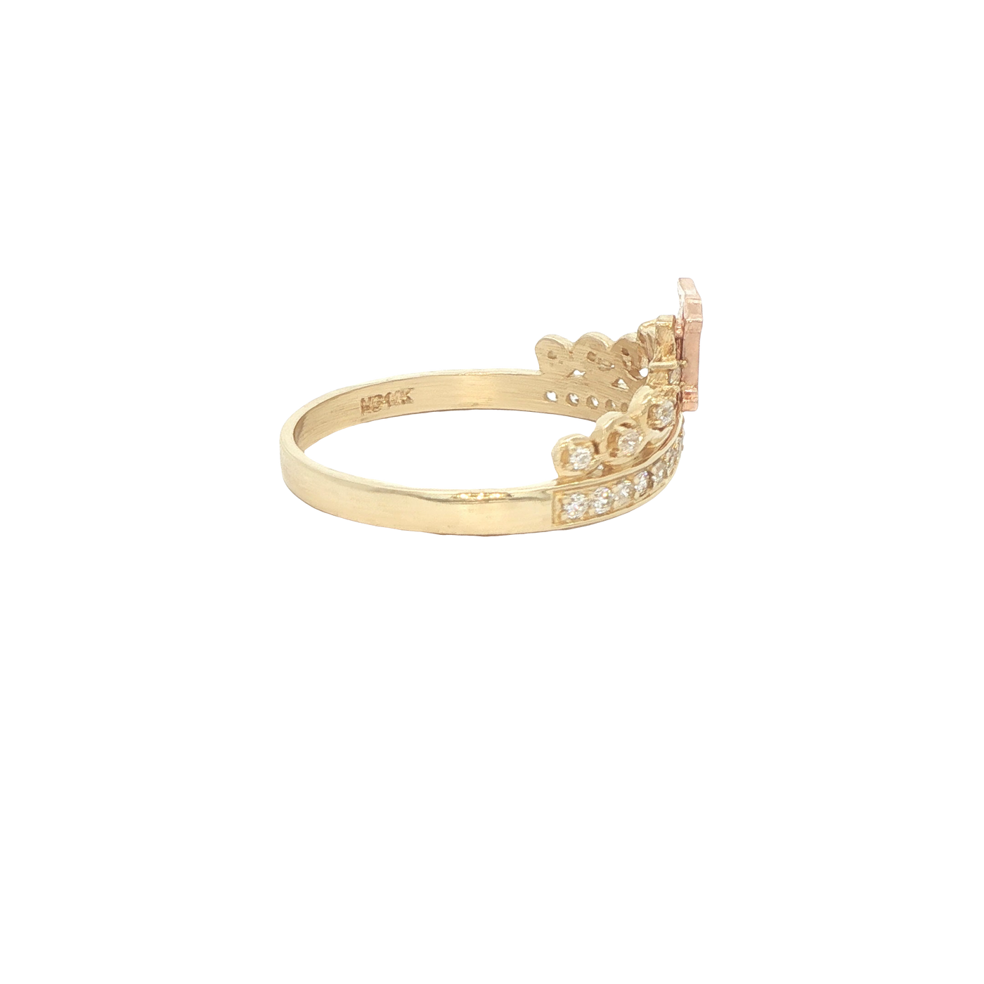 14 Karat Ring Size 8 Weight: 2.5g : cz quince rose