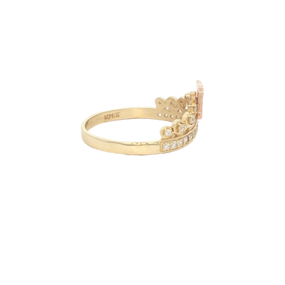 14 Karat Ring Size 8 Weight: 2.5g : cz quince rose