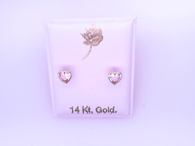 14 KARAT STUD EARRINGS WEIGHT: 0.7G : 5MM CZ CLEAR