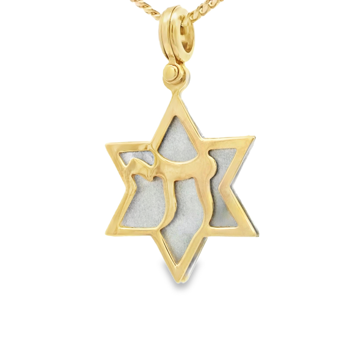 14K PENDANT 4.5G STAR DAVID 2TONE OM 3 SLIDERS