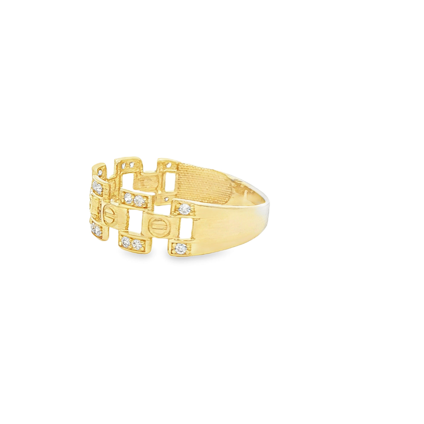 14 KARAT RING SIZE 10.5 WEIGHT: 2.3G : 6.9MM CZ OP