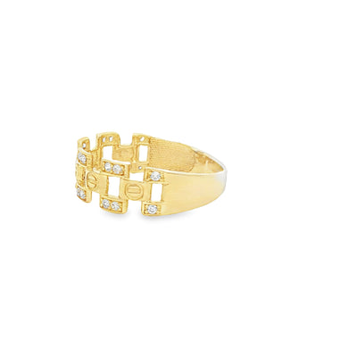 14 KARAT RING SIZE 10.5 WEIGHT: 2.3G : 6.9MM CZ OP