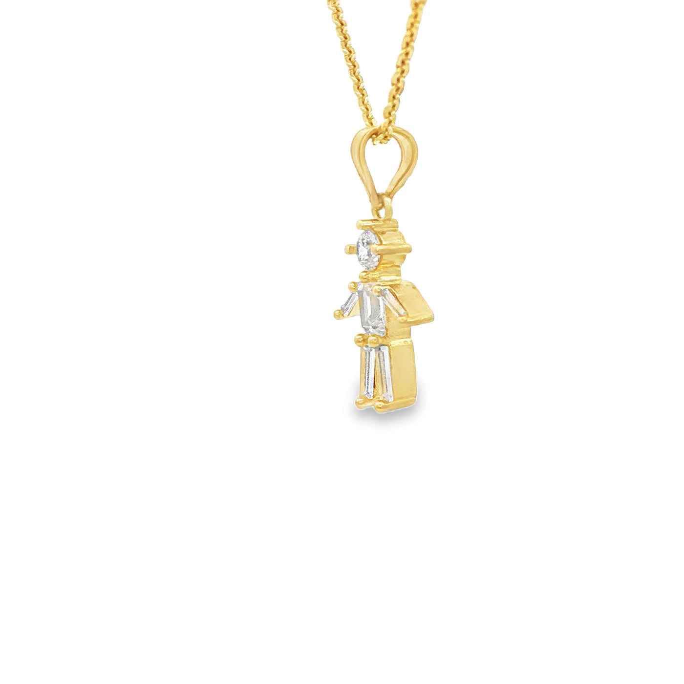PENDANT 14K BOY CZ BAGUETTE STYLE BOY