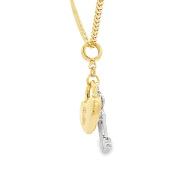 14KP HEART KEY 2TONE HEART KEY